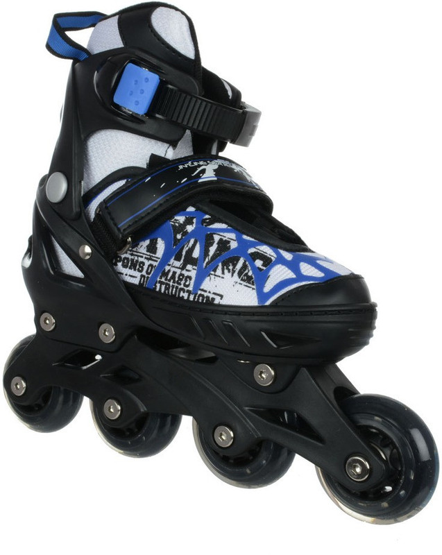 Nivia Plastic Frame In-line Skates - Size 7-9 UK(Black, Blue)