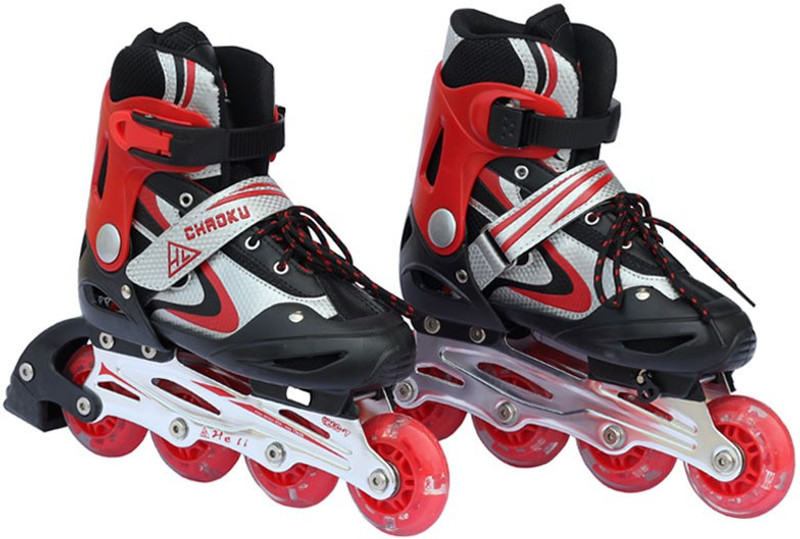 Inline Kids Shoes Metal Body In-line Kids Size 3.5 UK - 6.5 UK(Adjustable, Beginner, Intermediate, Training, Advanced, Recreational, Red)