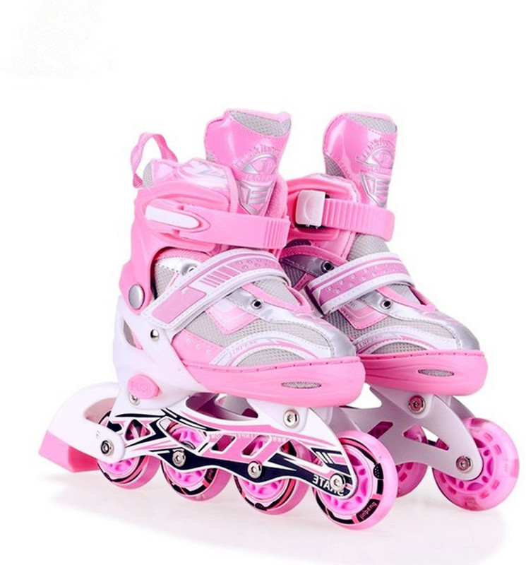 Hoteon Skating Shoe have different size and with PU LED wheel In-line Skates - Size 2-5 UK(Pink)
