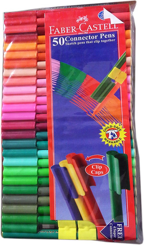 Ounce Onleesbaar munitie Faber-Castell 50 Connector Medium Point Tip Nib Sketch Pens with Washable  Ink(Set of 1, Multicolor)- Buy Online in Honduras at Desertcart - 155705828.