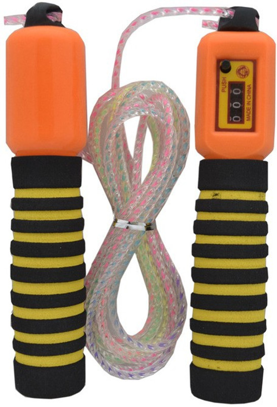 Powerpak Skipping Rope with Jump Counter and Foam Handles (colour as per availability) Freestyle Skipping Rope(Multicolor, Length: 320 cm)