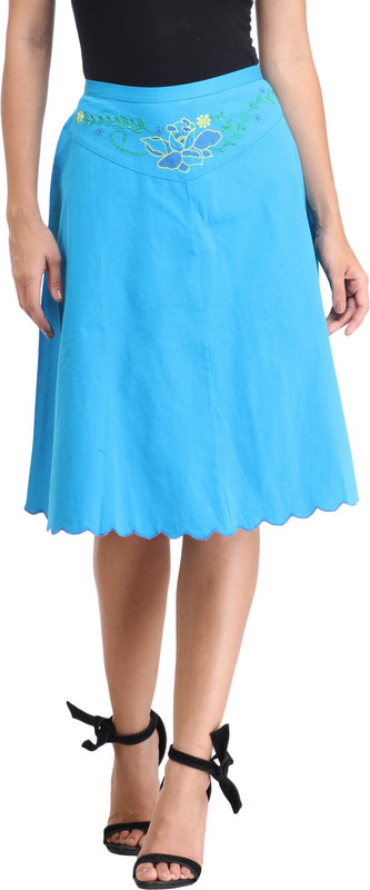 ShopZfun Embellished Women Regular Blue Skirt
