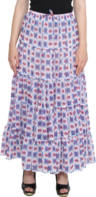 CJ15 Printed Women Gathered Multicolor Skirt