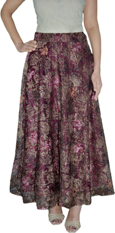 DeeVineeTi Floral Print Women Regular Multicolor Skirt