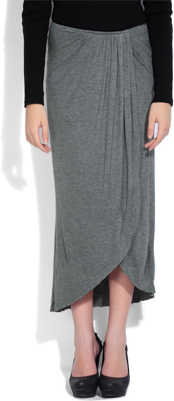 AND Solid Women Tulip Grey Skirt