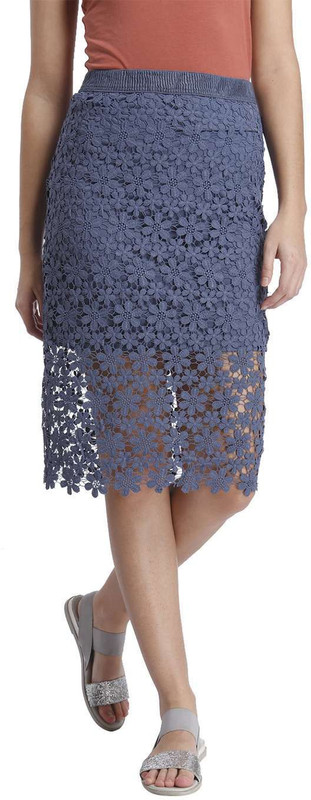 Only Self Design Women Tube Blue Skirt