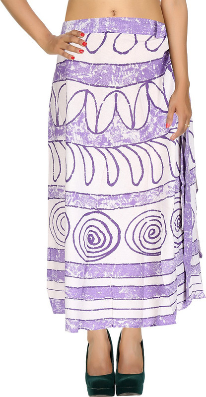 Rajrang Graphic Print Women Wrap Around Purple Skirt