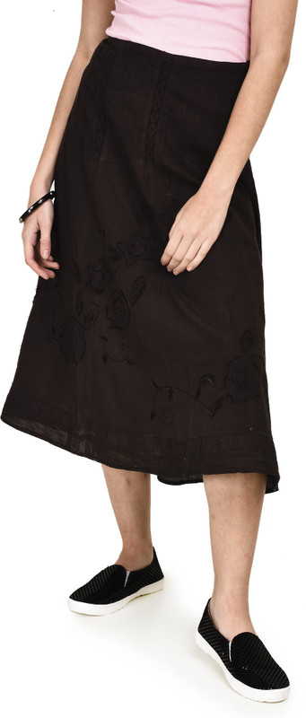 JAYITA APPAREL Solid Women A-line Black Skirt