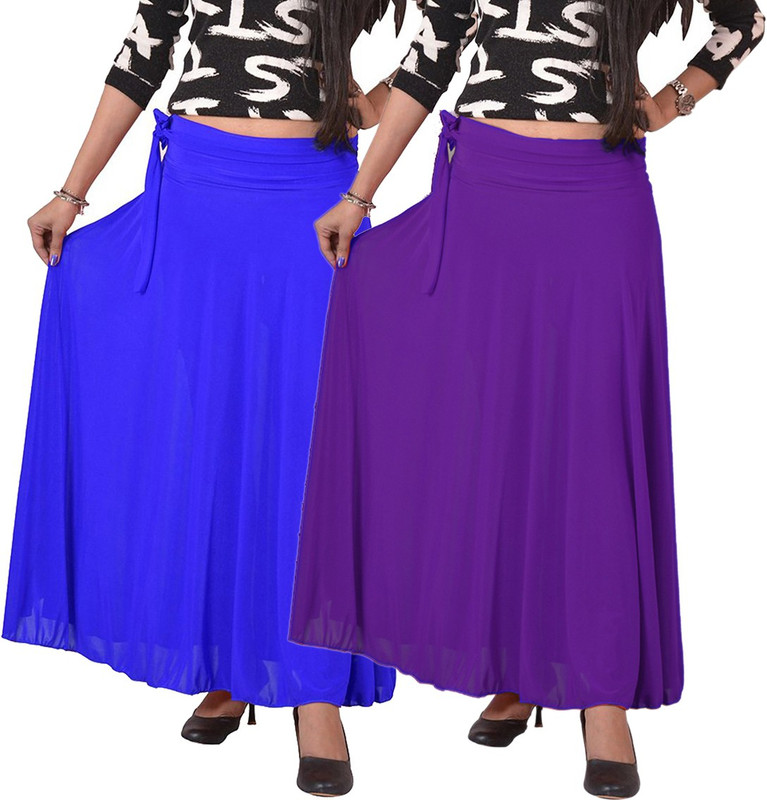 carrol Solid Women A-line Blue, Purple Skirt