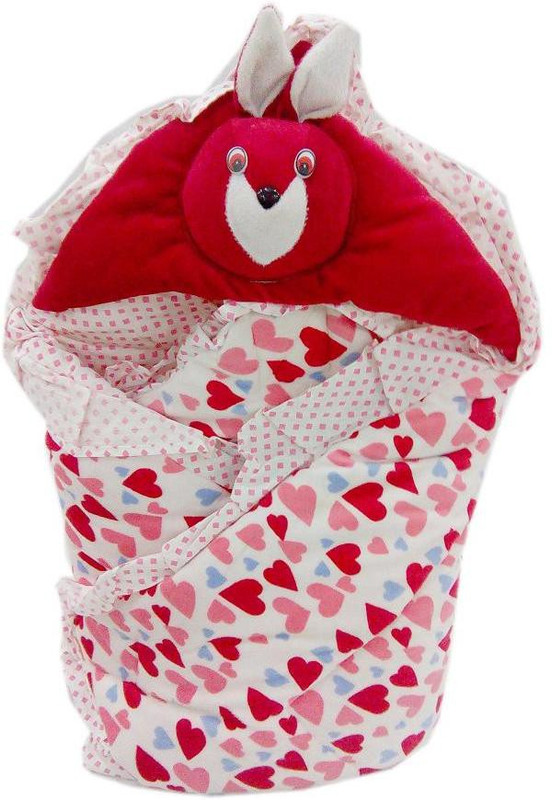Baby's Clubb Baby Wrapper Sleeping Bag(White, Red)