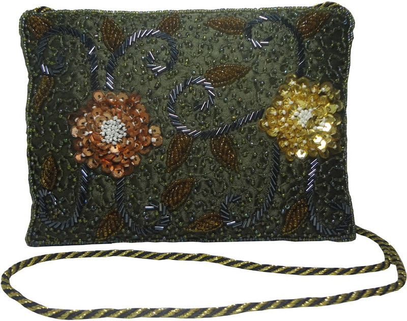 Avinash Handicrafts Green Sling Bag