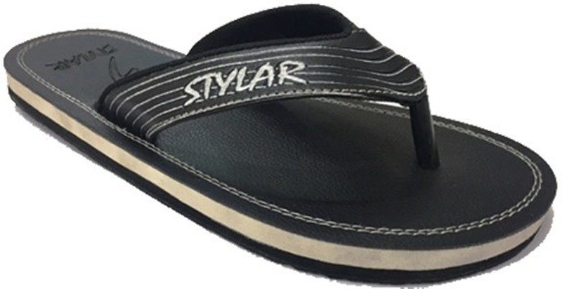 Stylar Black Virat II Flip Flops