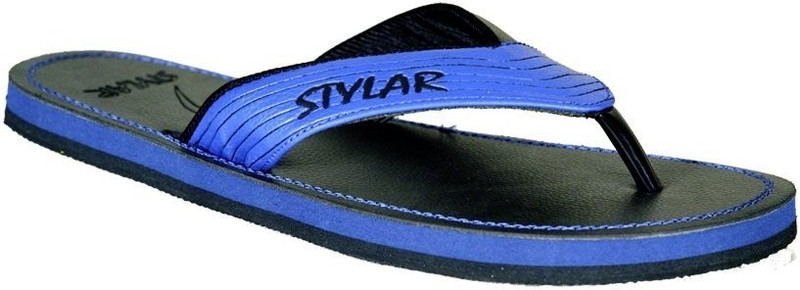 Stylar Blue and Black Virat II Flip Flops