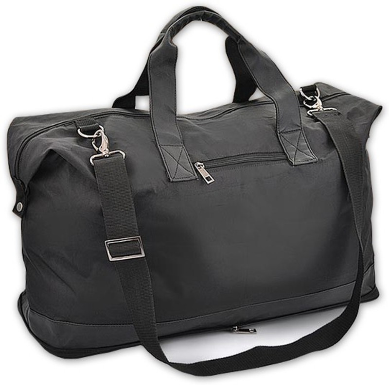 Power Plus Folding Leatherette Expandable Small Travel Bag(Black)