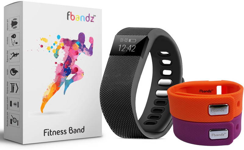 fbandz fb-tw64-4 Fitness Smart Band(Orange, Purple Strap, Size : Regular)
