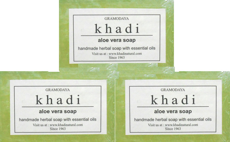 Khadi Herbal Handmade Aloevera Soap - Pack of 3(3 x 125 g)