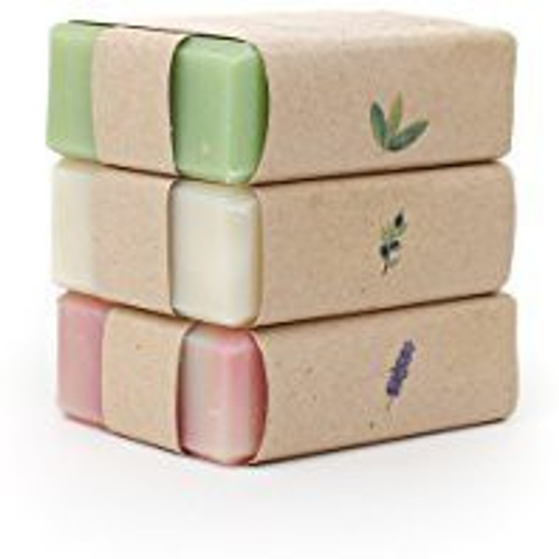 From The Earth Natural Olive Oil Soap - Starter Set Of 3 Bars - Fair Trade & Handmade(3 x 33.33 g)