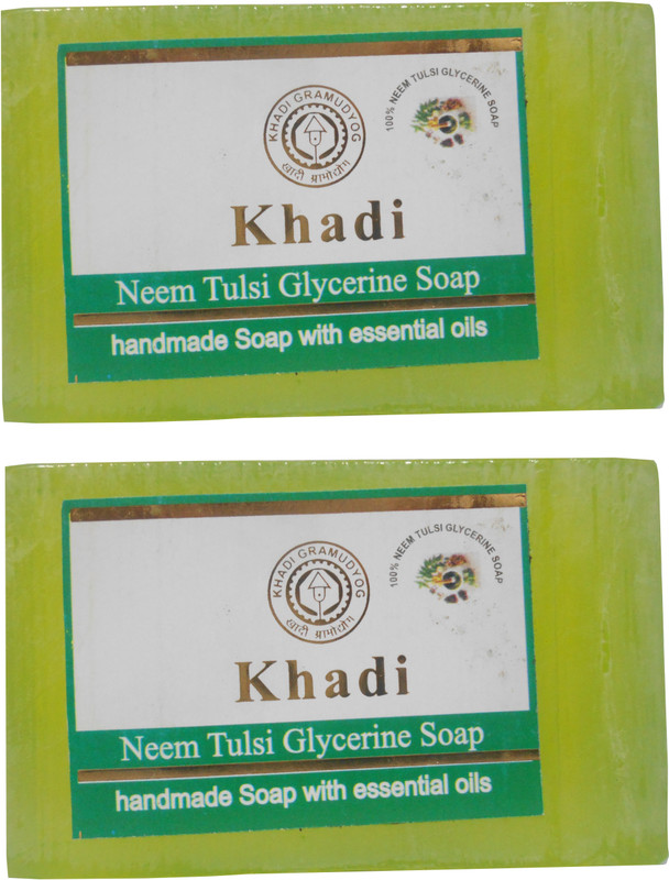 Khadi Herbal NaturalNeem Tulsi Glycerine Soap Pack Of 2(2 x 125 g)