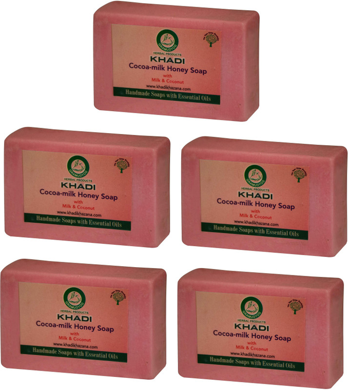 Khadi Herbal Naturalpure coconut milk & Honey soap(5 x 125 g)