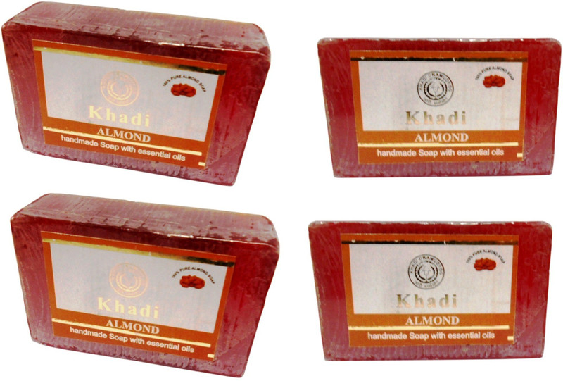 Khadi Herbal NaturalAlmond Soap- pack of 4(4 x 125 g)