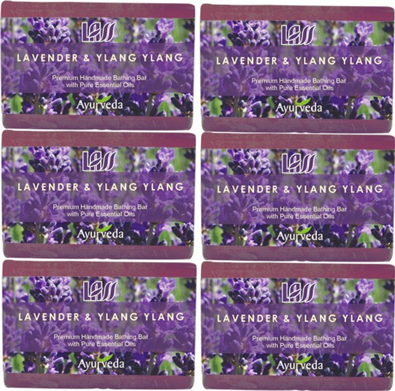 Lass Naturals Lavender Ylang Ylang Handmade Soap (Pack Of 6)(6 x 125 g)