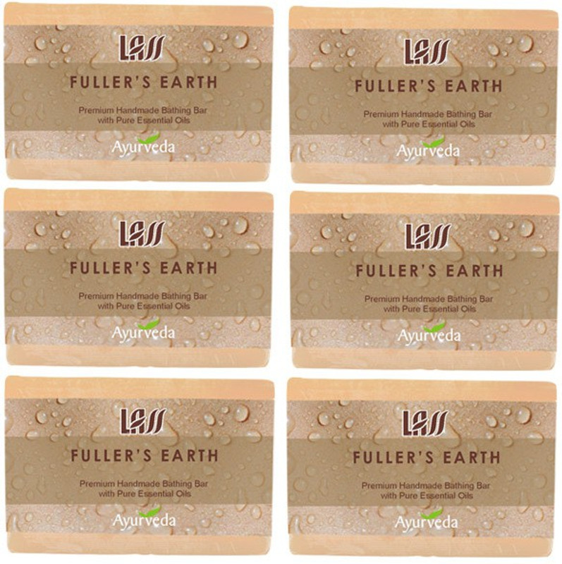 Lass Naturals Soap Fullers Earth Handmade Set Of 6(6 x 125 g)