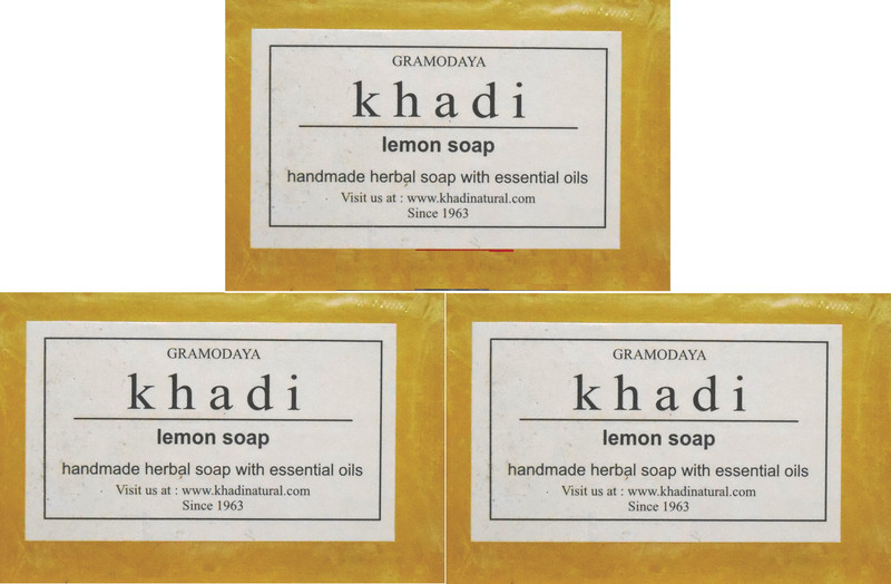 Khadi Herbal Handmade Lemon Soap - Pack of 3(3 x 125 g)