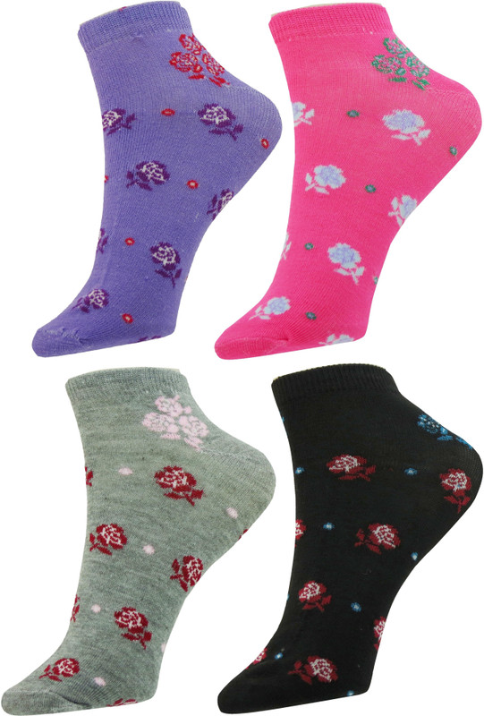 Neska Moda Women Floral Print Ankle Length(Pack of 4)