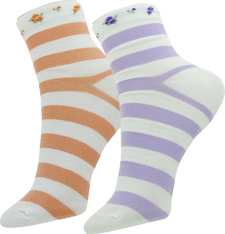 Neska Moda Women Striped Ankle Length(Pack of 2)