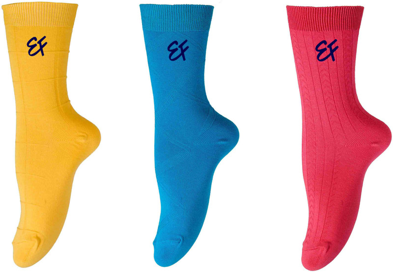 Ezzi Feet Women Solid Mid-Calf/Crew(Pack of 3)