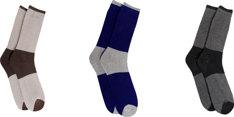 Bs Spy Towel Lykra Socks Pack Of 3 Men Striped Mid-Calf/Crew(Pack of 3)