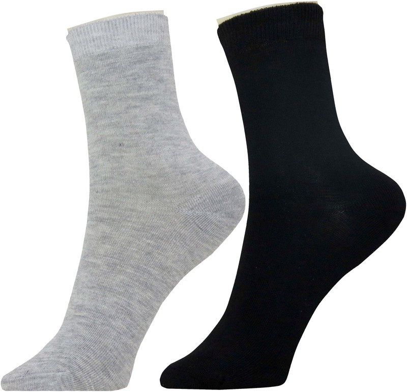 Neska Moda Women Solid Mid-Calf/Crew(Pack of 2)