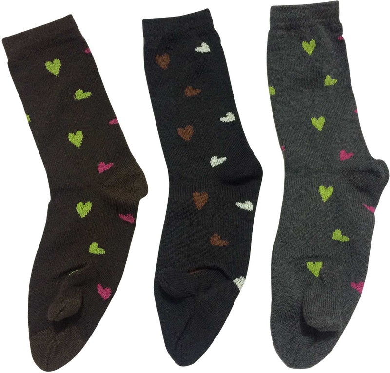 Graceway Women Printed Mid-Calf/Crew(Pack of 3)