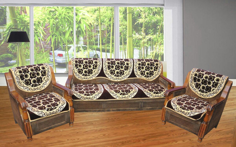 Excel Bazaar Polycotton Sofa Cover(Brown Pack of 6) RS.599 (70.00% Off) - Flipkart
