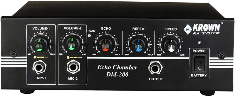 Krown DM-200 2 Channel Echo Chamber Effect Processor Analog Sound Mixer