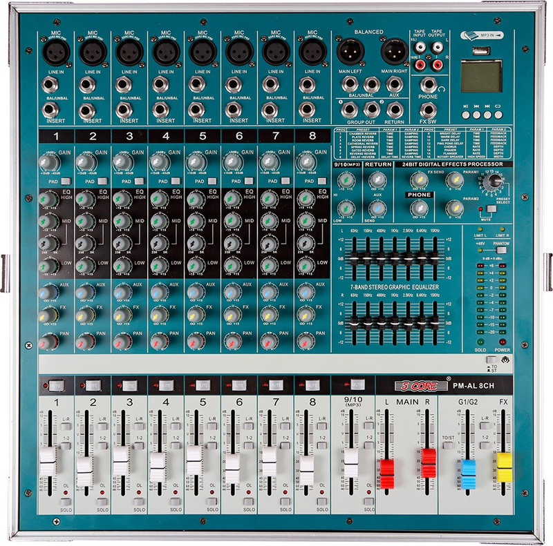 5 Core PM-AL-8CH Powered Sound Mixer