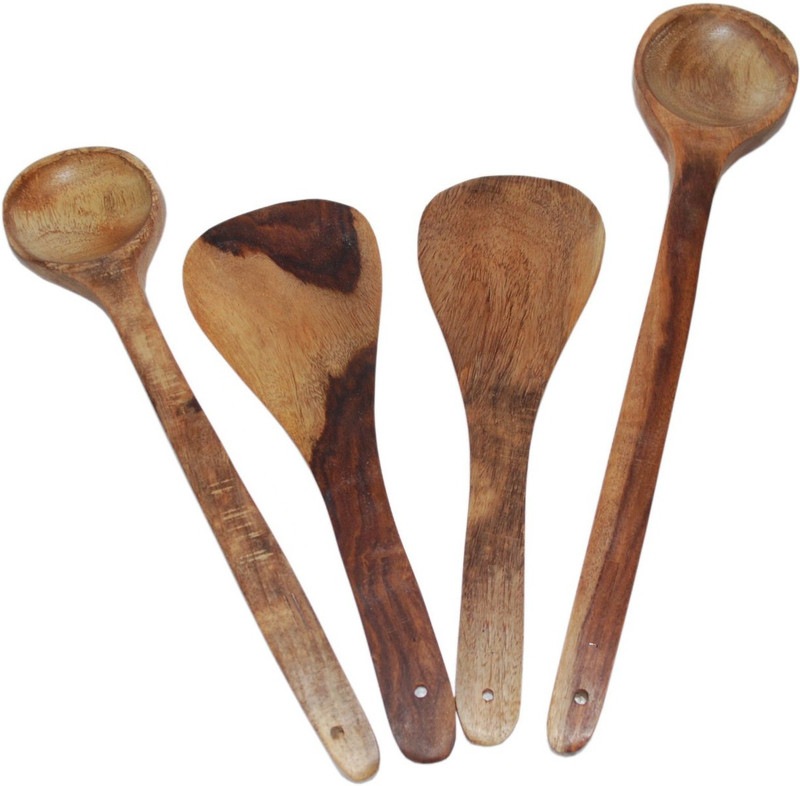 THW Cooking & Serving Spoon,Kitchen Tools , or Ladle Set Wooden Spatula(Pack of 4) RS.379 (63.00% Off) - Flipkart