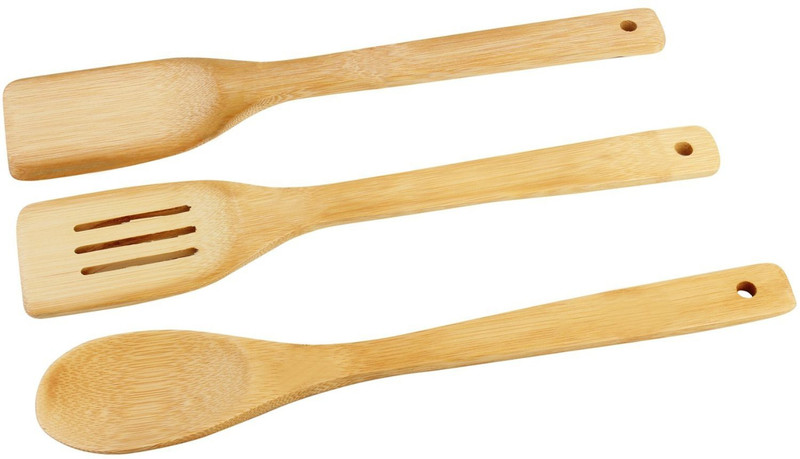 chun san Wood Cooking Spoon Set(Pack of 3)