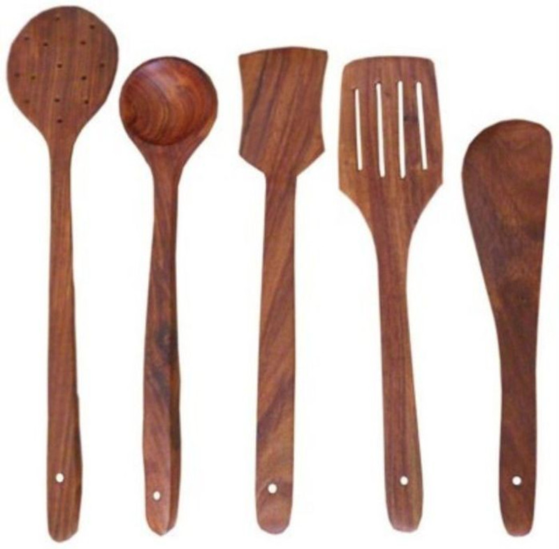 Onlineshoppee AFR1866 Wooden Spatula(Pack of 5)