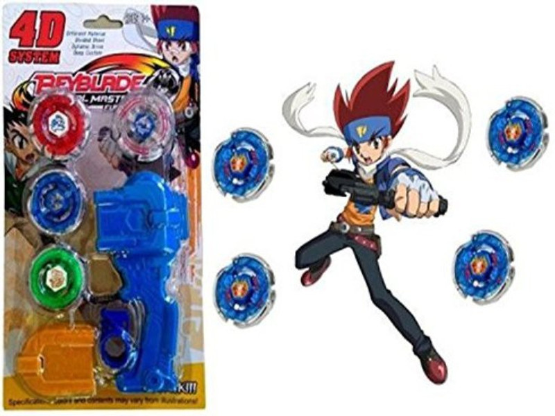 Little Grin D System Beyblade Set with Handle Launcher Metal Fighters(Multicolor)
