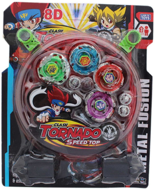 Madink Beyblade Tornado Pack of 4 With Stadium(Multicolor)