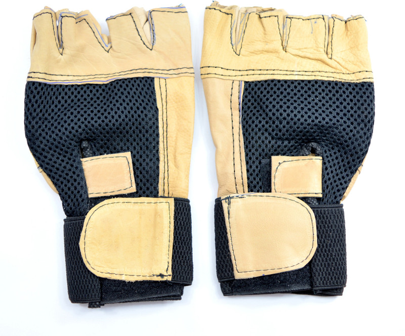 Sports 101 Genuine Leather Gym & Fitness Gloves (Free Size, Multicolor)