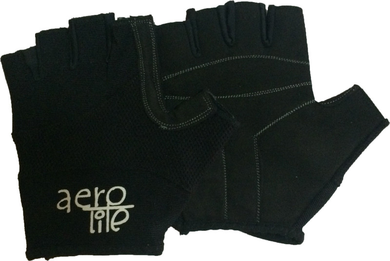 Aerolite Pro Trainer-istyle Gym & Fitness Gloves (L, Black)