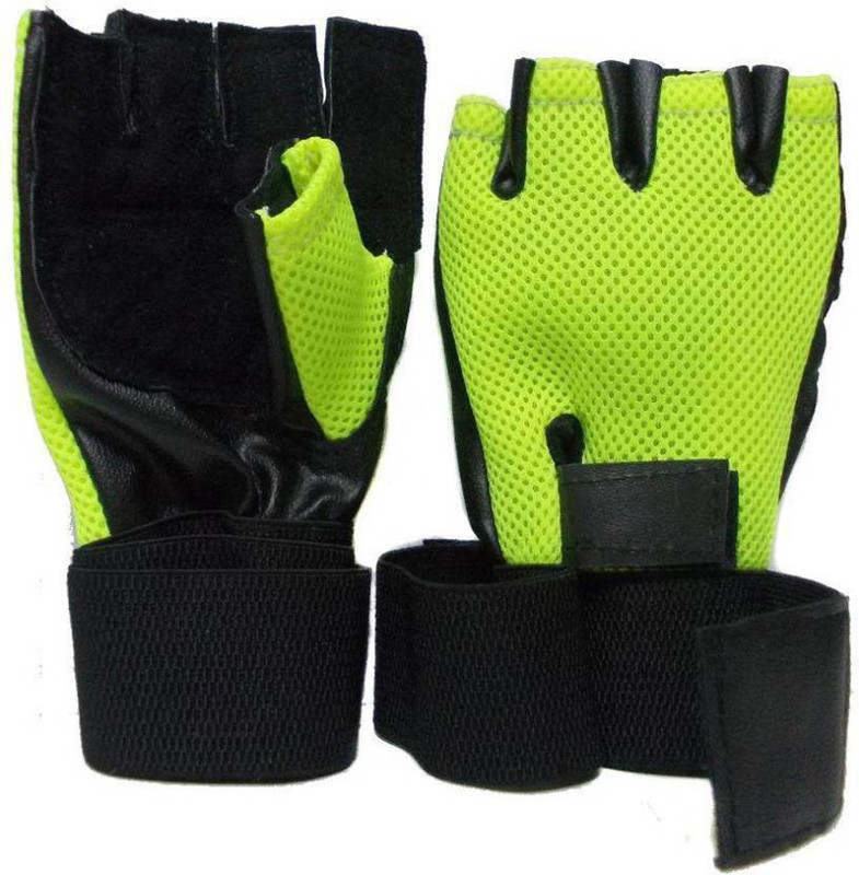 Vinayaka Gym Gloves 01 Gym & Fitness Gloves (Free Size, Green)