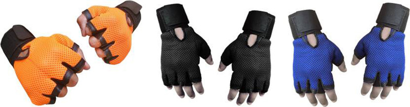 Cp Bigbasket Netted with Wrist Support Gym & Fitness Gloves (Free Size, Orange, Black, Blue)