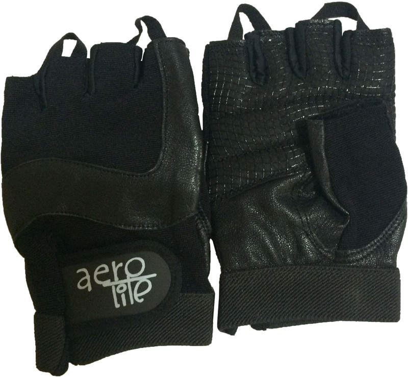 Aerolite Cross Fitter-Super Strength Gym & Fitness Gloves (M, Black)