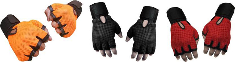 Cp Bigbasket Netted with Wrist Support Gym & Fitness Gloves (Free Size, Orange, Black, Red)