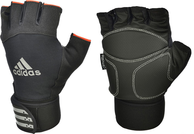 ADIDAS Short Fingered Gloves Gym & Fitness Gloves (XL, Black, White)