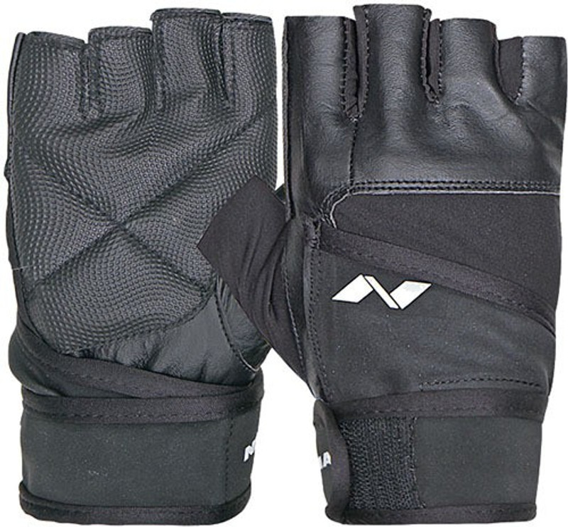 Nivia Pro Wrap Gym & Fitness Gloves (L, Black)