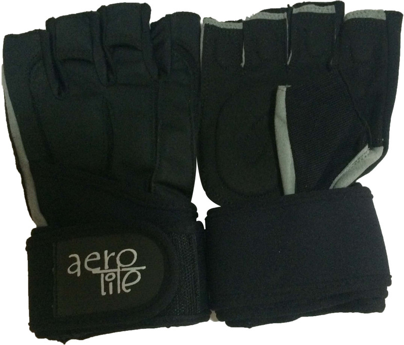 Aerolite Power Lift-V Max Gym & Fitness Gloves (XL, Black)